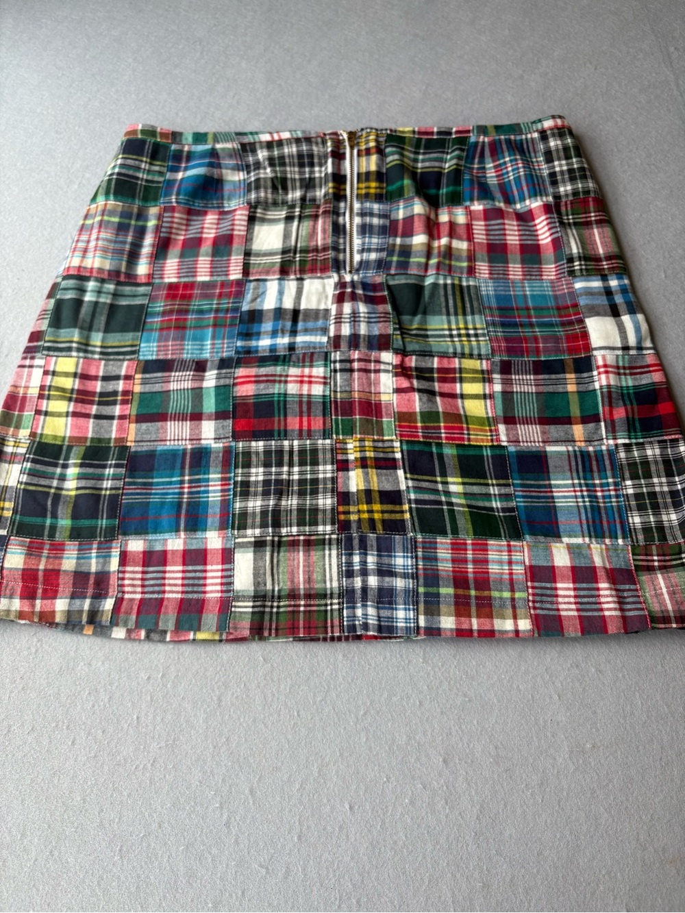 Castaway Nantucket Plaid Madras Patchwork Cotton Skirt Multicolor Sz16 SEE NOTE! - Picture 5 of 12